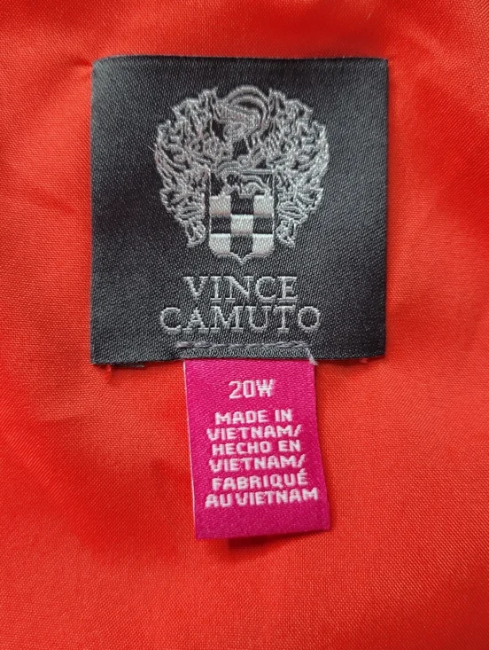 Vince Camuto Chiffon Dress 20W Pink Split Neck Tassel Tie Pleated Sleeves New - Picture 8 of 12